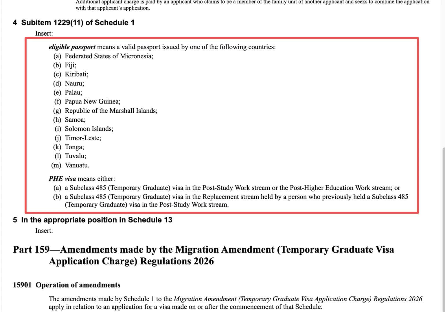 Screenshot of Pacific Island passport holders applying for a second Subclass 485 visa