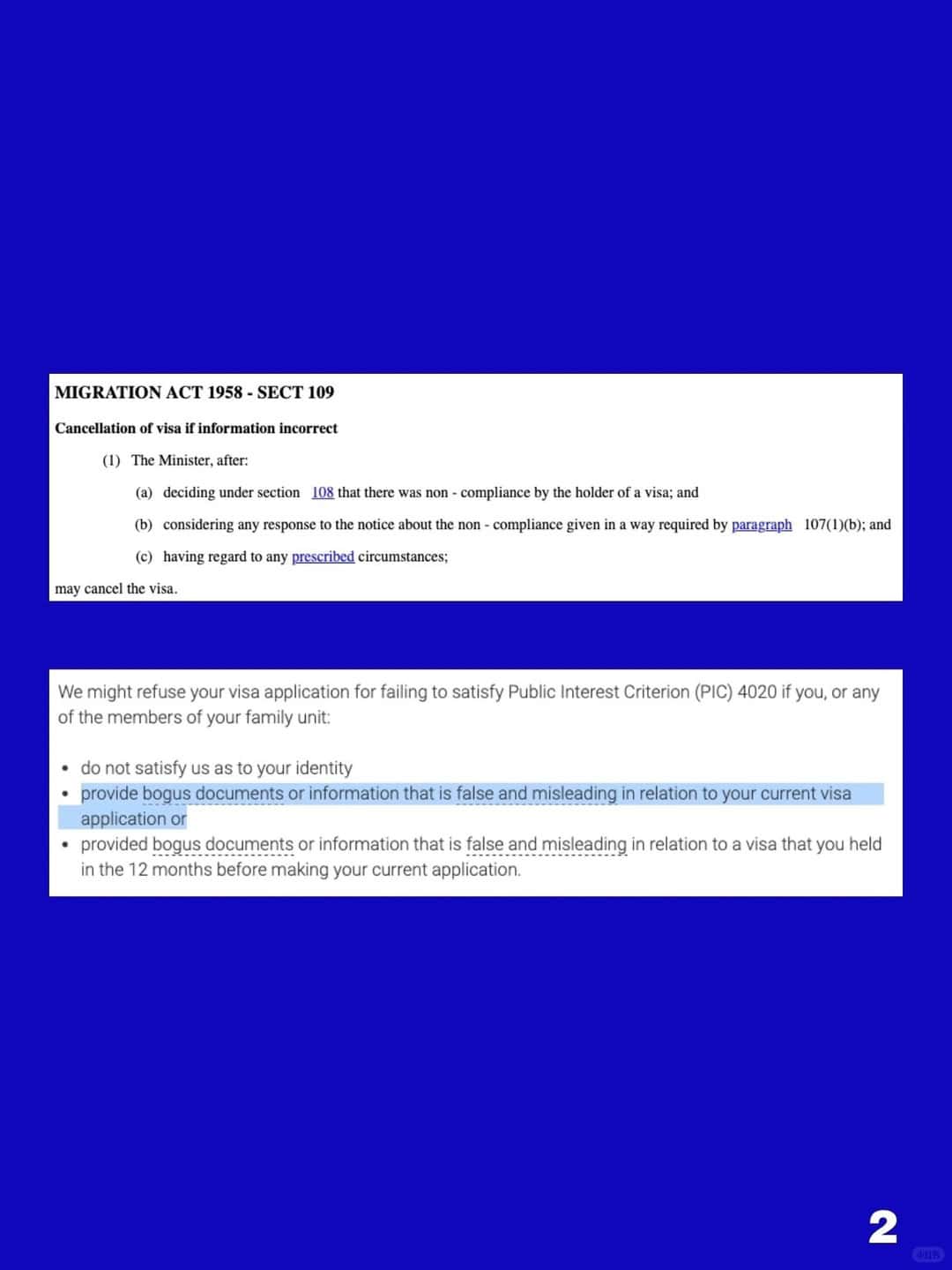 Section 109 of the Migration Act
