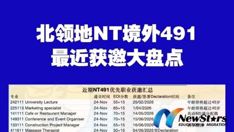 2026 财年末 NT491 境外州担获邀职业清单与配额倾斜政策