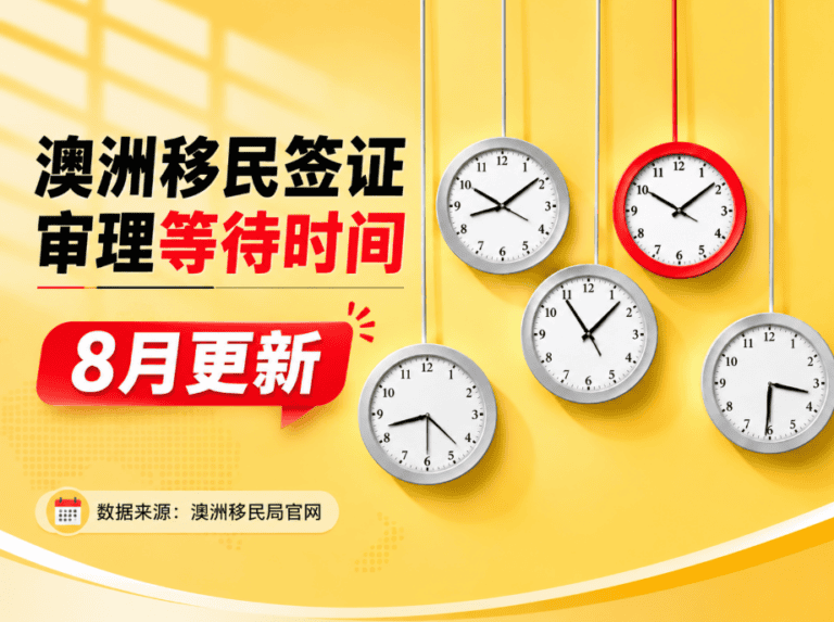 澳洲签证审理时间8月更新｜技术移民、雇主担保、家庭移民进度