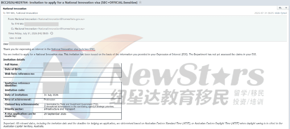 获得州政府背书后,拿到联邦NIV创新人才通道的正式邀请 — 下签实录 1