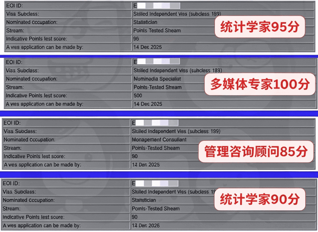 澳洲 189 获邀记录,IT 背景转统计学家、多媒体专家、管理咨询顾问成功获邀案例