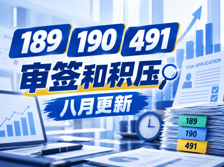 澳洲189、190、491签证8月数据：积压持续下降，批签维持